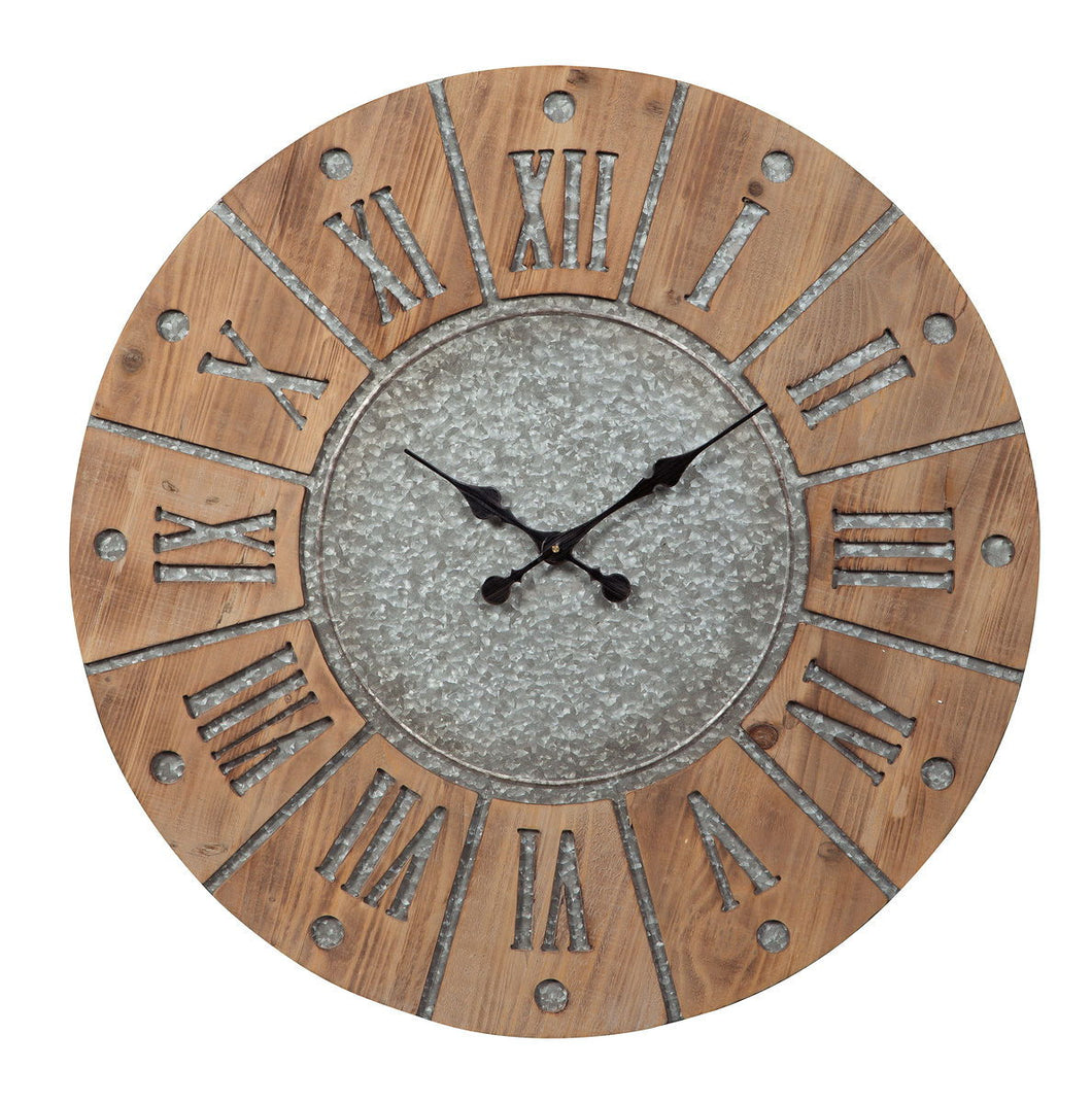 Payson Antique Gray/Natural Wall Clock