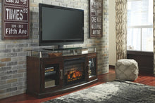Load image into Gallery viewer, Chanceen Dark Brown 60 TV Stand with Electric Fireplace
