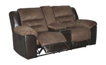 Load image into Gallery viewer, Earhart Chestnut Double Rec Loveseat w/Console
