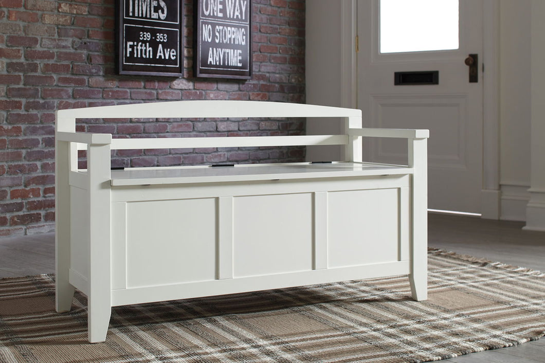 Charvanna White Storage Bench