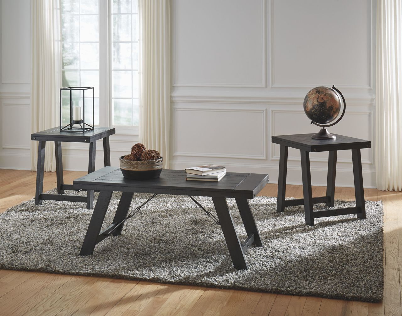 Noorbrook Black/Pewter Occasional Table Set (3/CN)