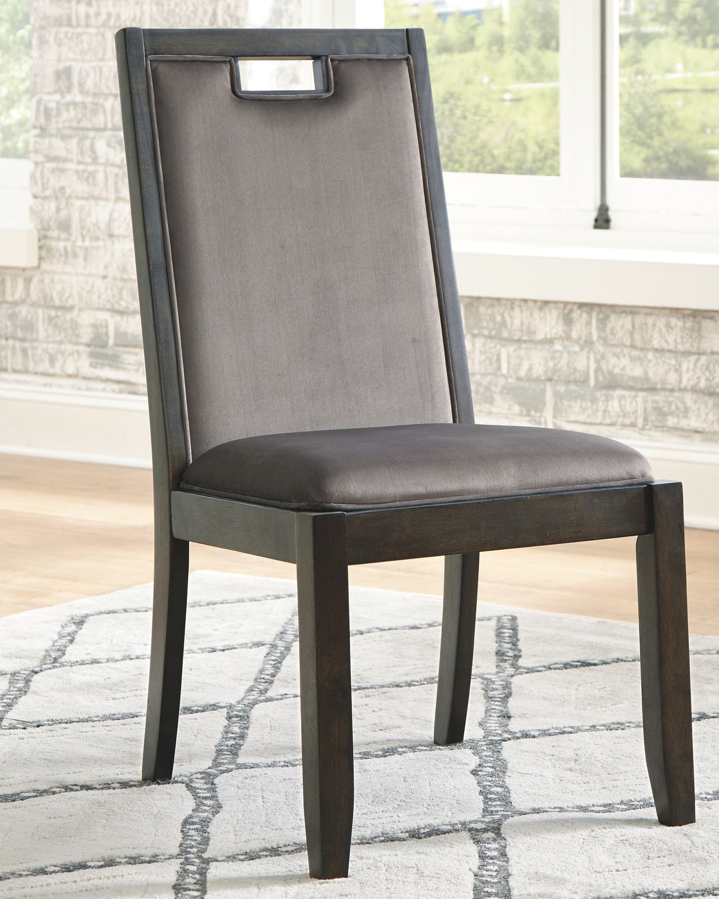 Hyndell Dark Brown 9 Pc. Rectangular Extension Table & 8 Upholstered Side Chairs