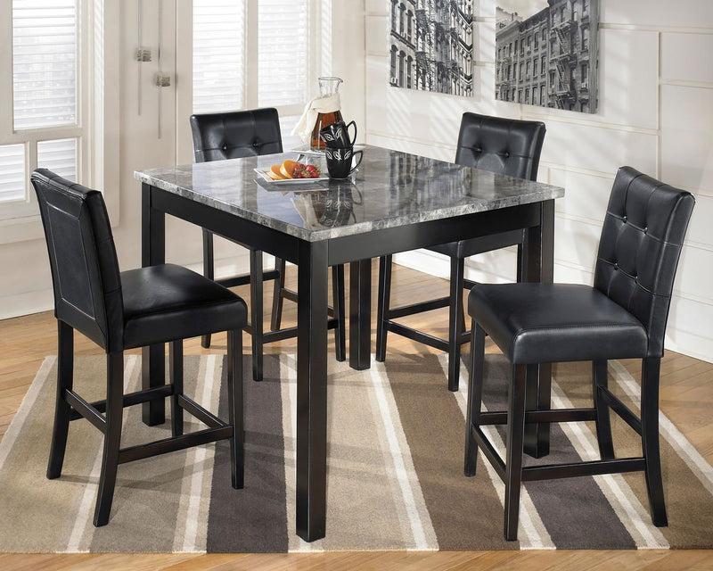 Maysville Black 5 Piece Square Counter Table Set - WCC Furniture & Mattress Center Lafayette & Lake Charles