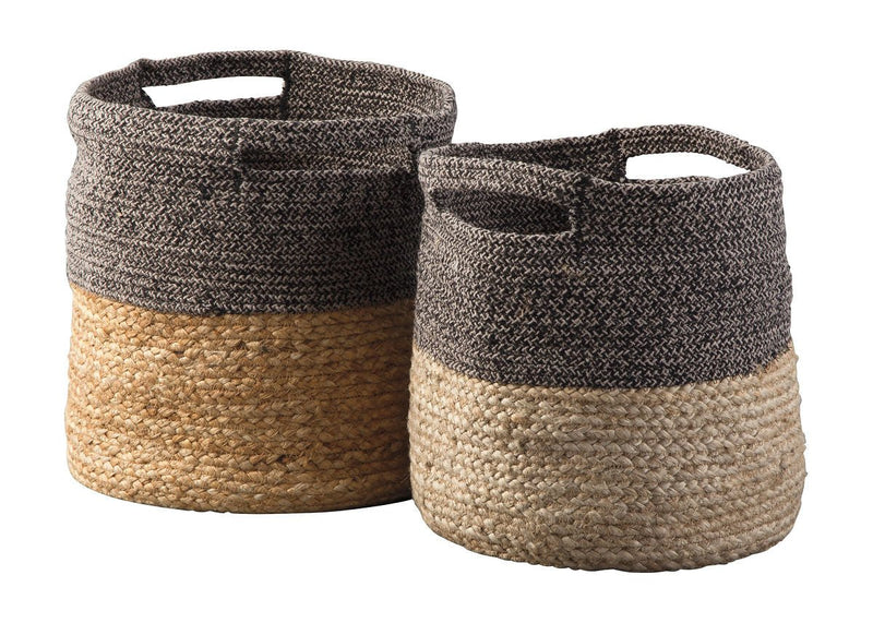 Parrish Natural/Black Basket Set (2/CN) - WCC Furniture & Mattress Center Lafayette & Lake Charles