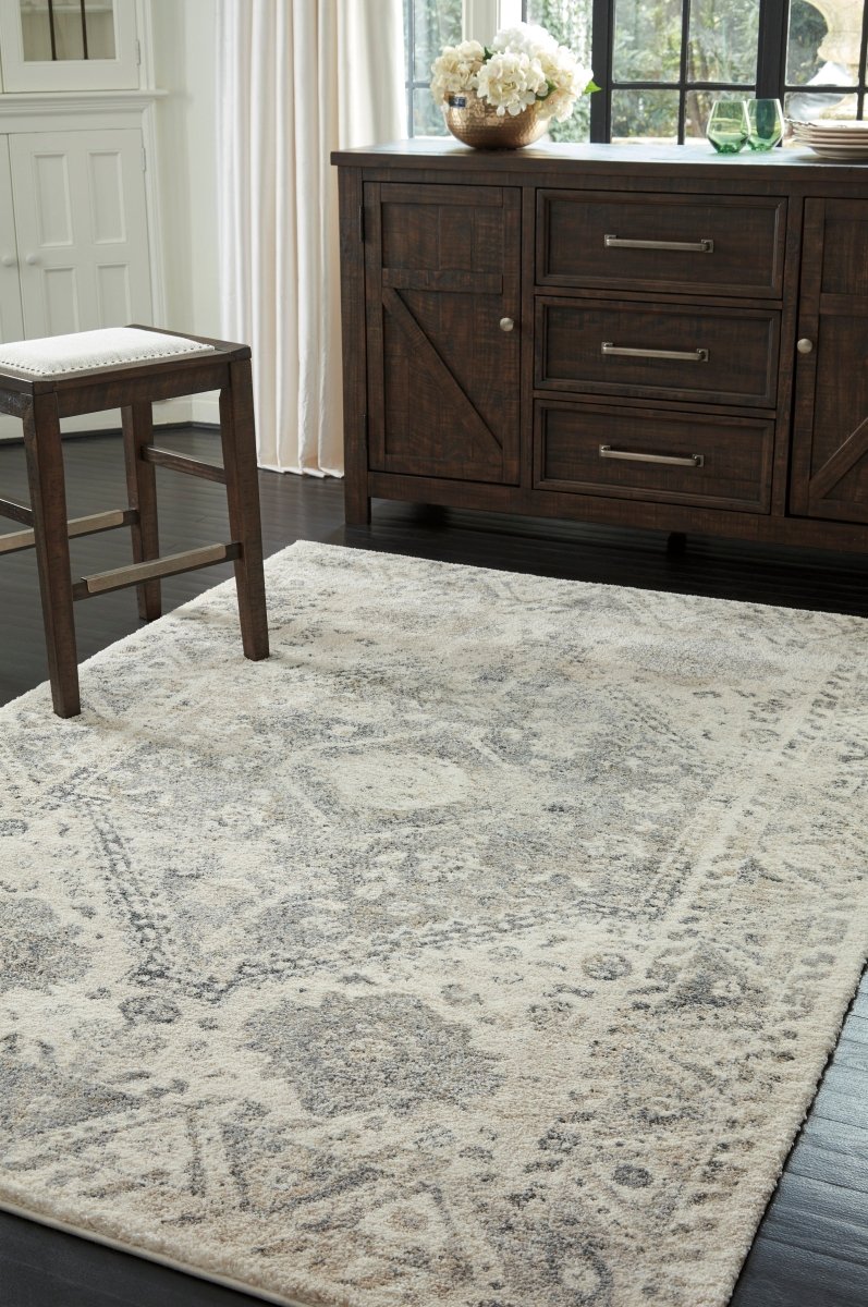 Precia Gray/Cream Large Rug - WCC Furniture & Mattress Center Lafayette & Lake Charles
