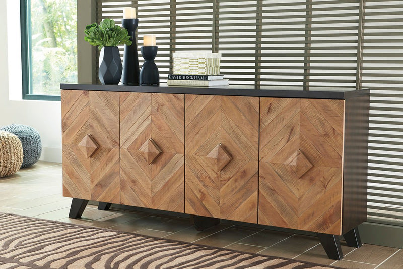 Robin Ridge Two - tone Brown Door Accent Cabinet - WCC Furniture & Mattress Center Lafayette & Lake Charles