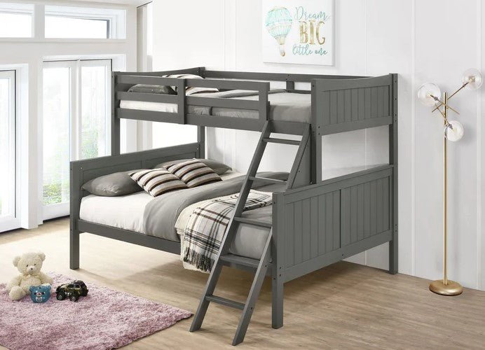 Sami Grey Twin/Full Bunk Bed w/Ladder - WCC Furniture & Mattress Center Lafayette & Lake Charles