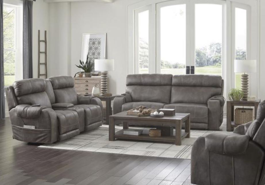 Serenity Steel Lay Flat Reclining Sofa & Loveseat with Heat & Massage