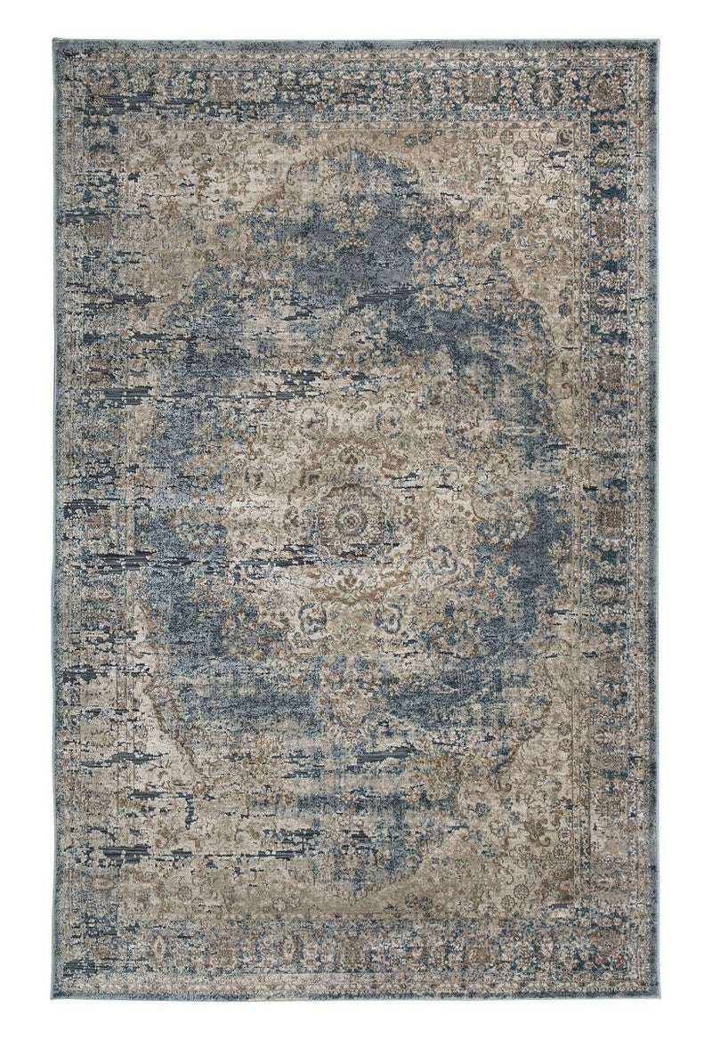 South Blue/Tan Large Rug - WCC Furniture & Mattress Center Lafayette & Lake Charles