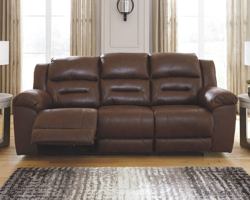 Stoneland Chocolate Reclining Power Sofa/Couch - WCC Furniture & Mattress Center Lafayette & Lake Charles