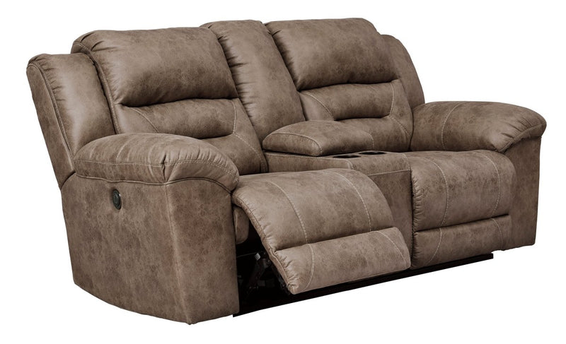 Stoneland Fossil Reclining Power Loveseat - WCC Furniture & Mattress Center Lafayette & Lake Charles