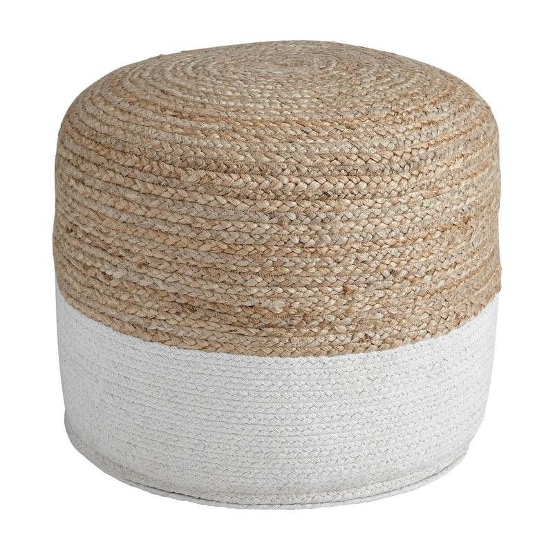 Sweed Valley Natural/White Pouf - WCC Furniture & Mattress Center Lafayette & Lake Charles