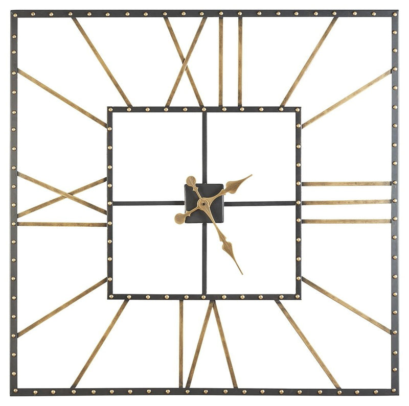 Thames Black/Gold Finish Wall Clock - WCC Furniture & Mattress Center Lafayette & Lake Charles