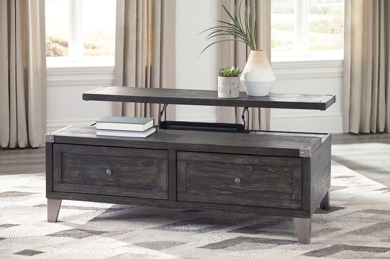 Todoe Dark Gray Lift Top Cocktail Table - WCC Furniture & Mattress Center Lafayette & Lake Charles
