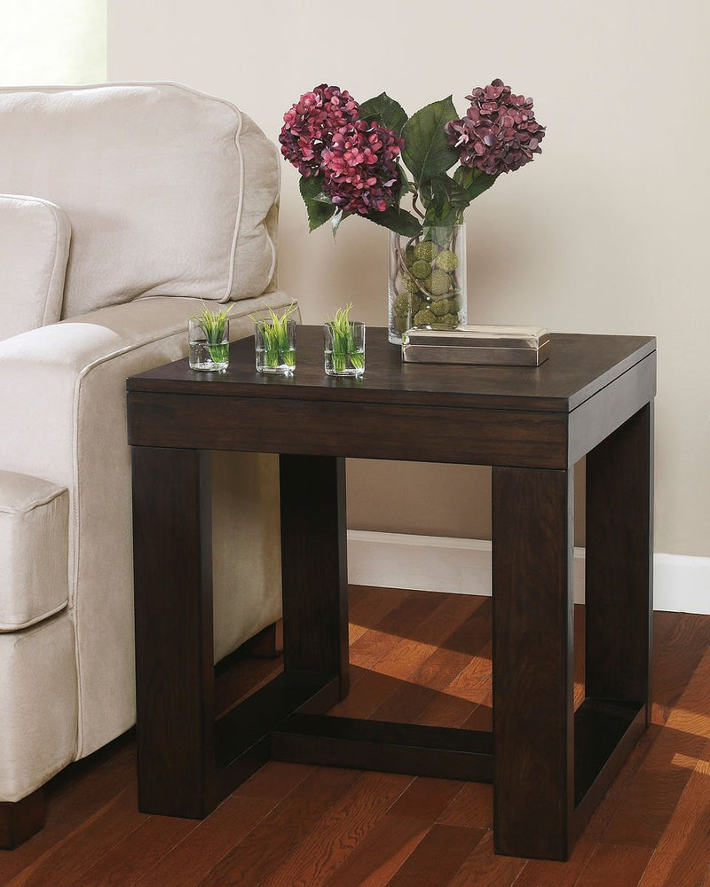 Watson Dark Brown Square End Table - WCC Furniture & Mattress Center Lafayette & Lake Charles